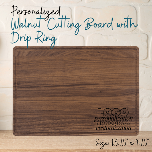 Walnut Cutting Board with Drip Ring