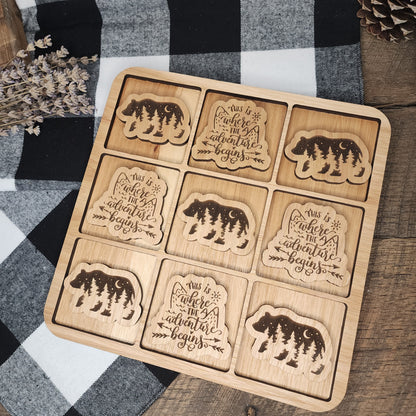 Bear vs adventure tic tac toe