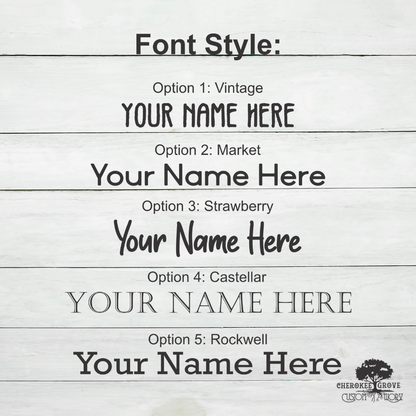 Font Style - Wooden Engraved Business Cards