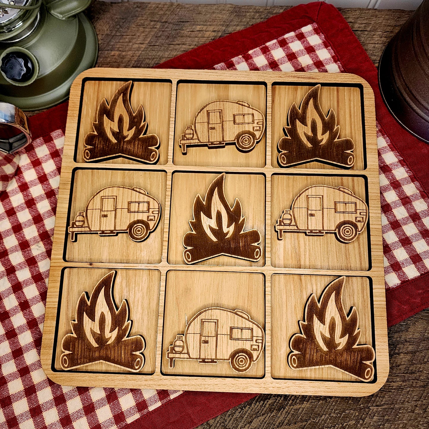 Camping themed Tic-tac-toe