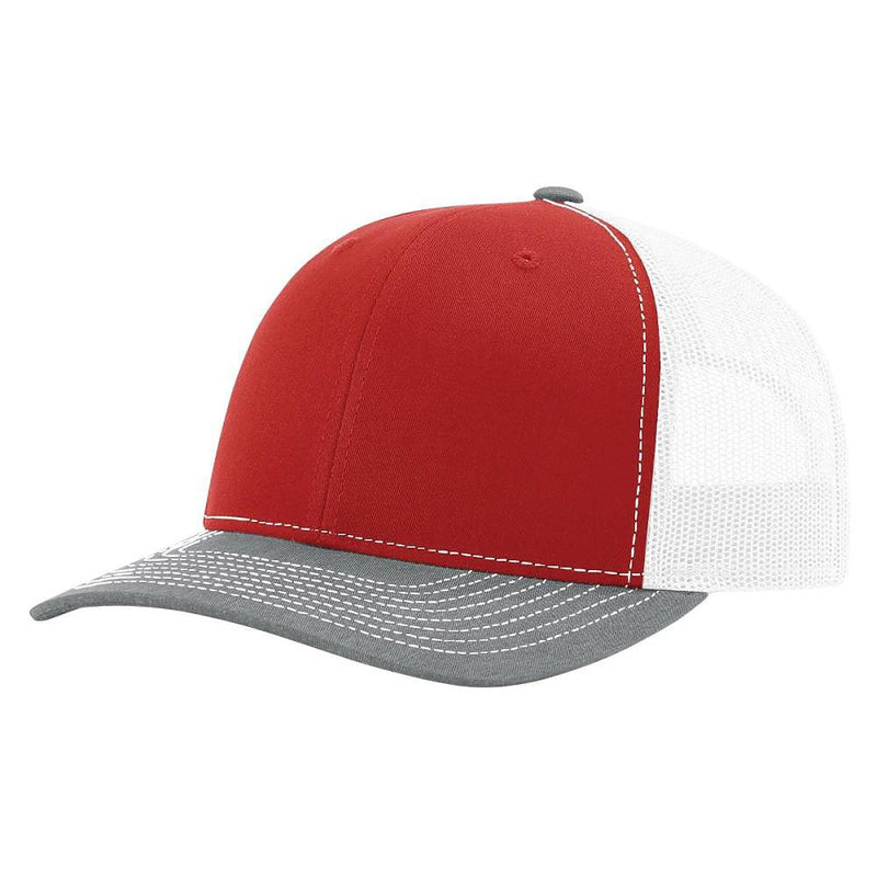 Red / White / Heather Gray