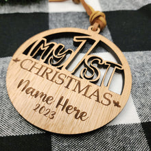 Load image into Gallery viewer, Personalized Baby&#39;s 1st Christmas Ornament
