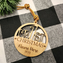 Load image into Gallery viewer, Personalized Baby&#39;s 1st Christmas Ornament
