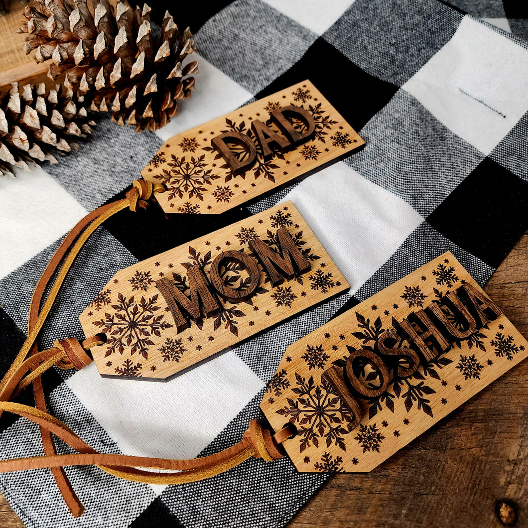 Custom Wooden Stocking Tags