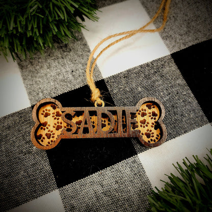 Dog Bone Custom Name Ornament