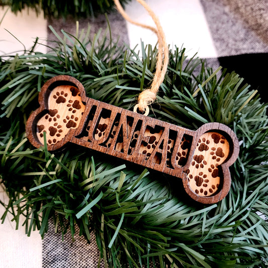 Dog Bone Custom Name Ornament