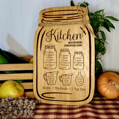 Kitchen Conversion Mason Jar Sign