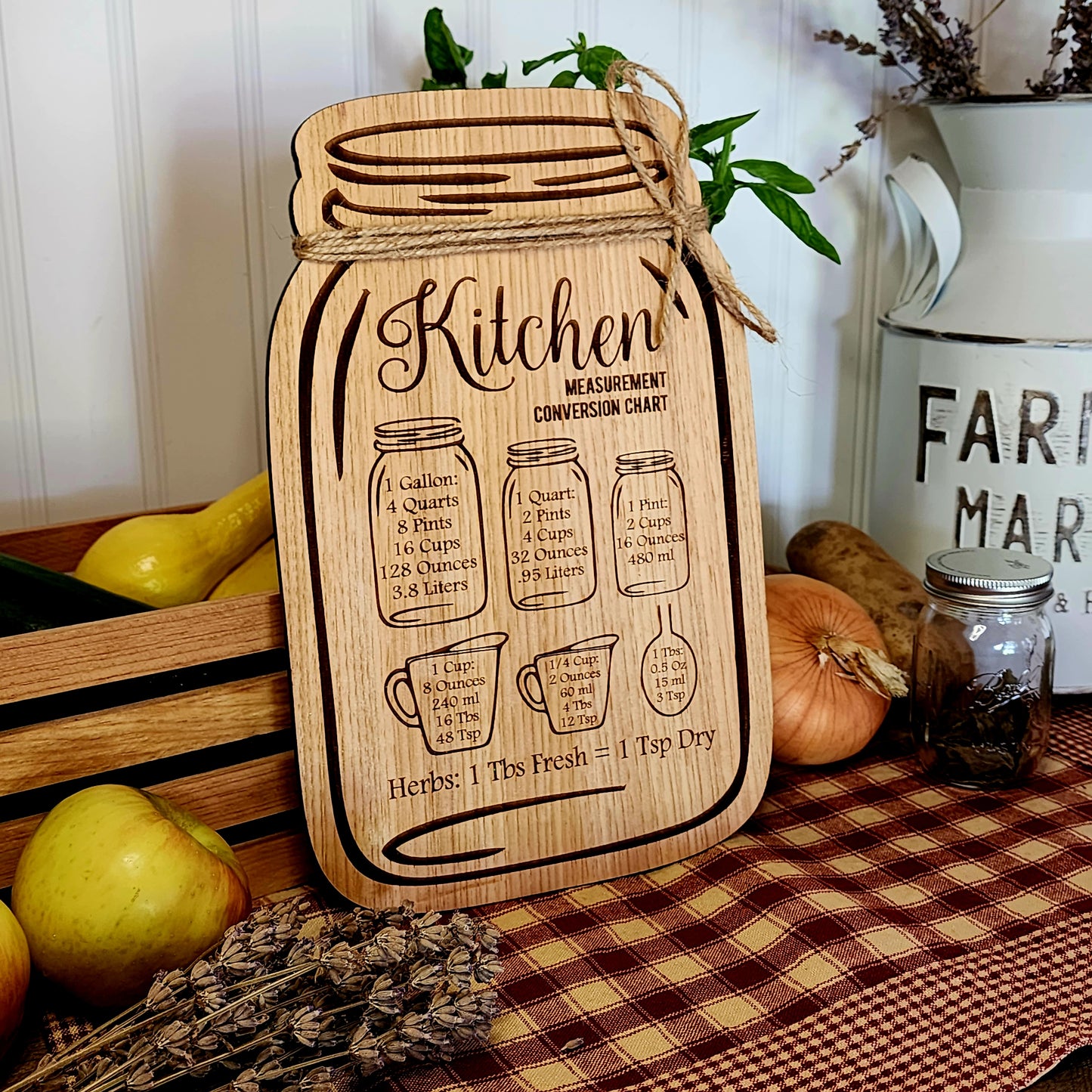 Kitchen Conversion Mason Jar Sign