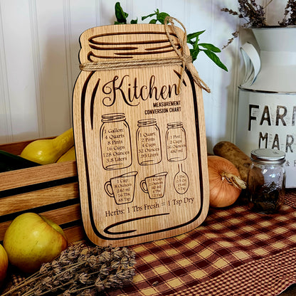 Kitchen Conversion Mason Jar Sign