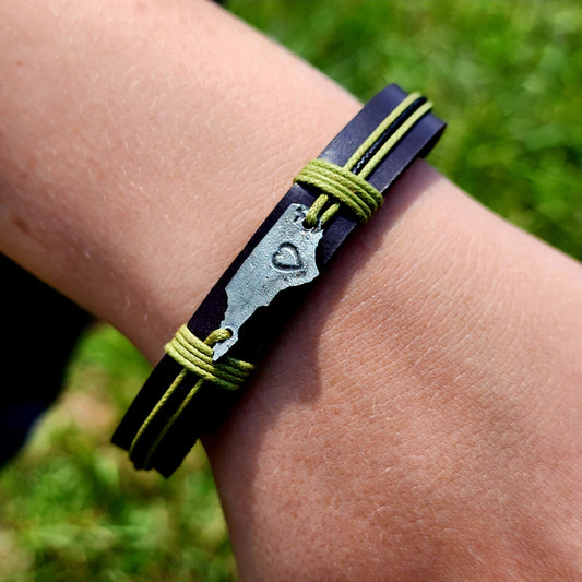 Leather North Carolina Bracelet