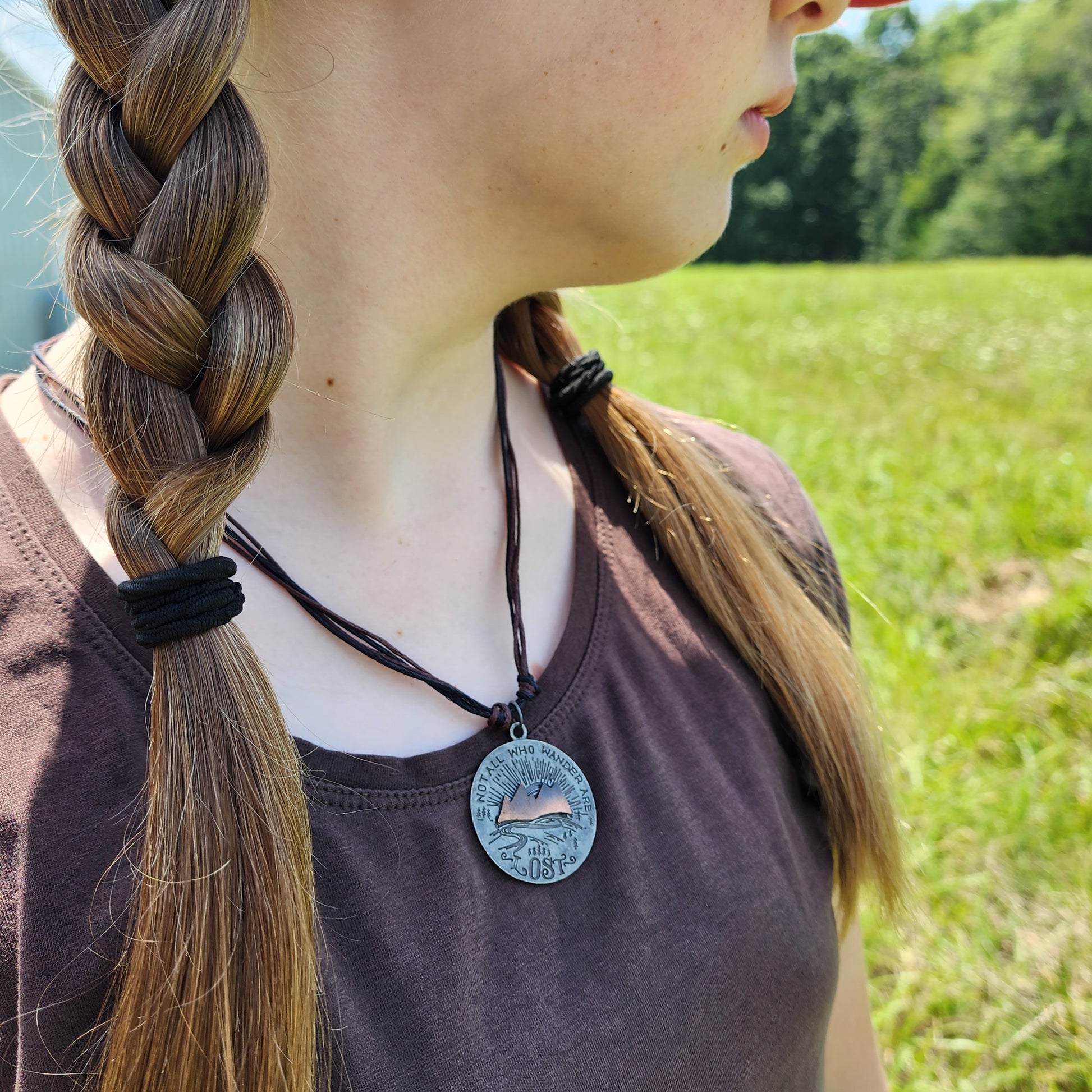 Not all who wander are lost mountain necklace