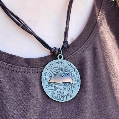 Not all who wander are lost mountain necklace