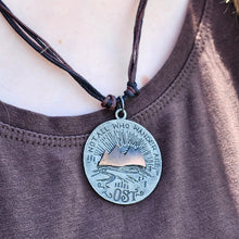 Load image into Gallery viewer, Not all who wander are lost mountain necklace
