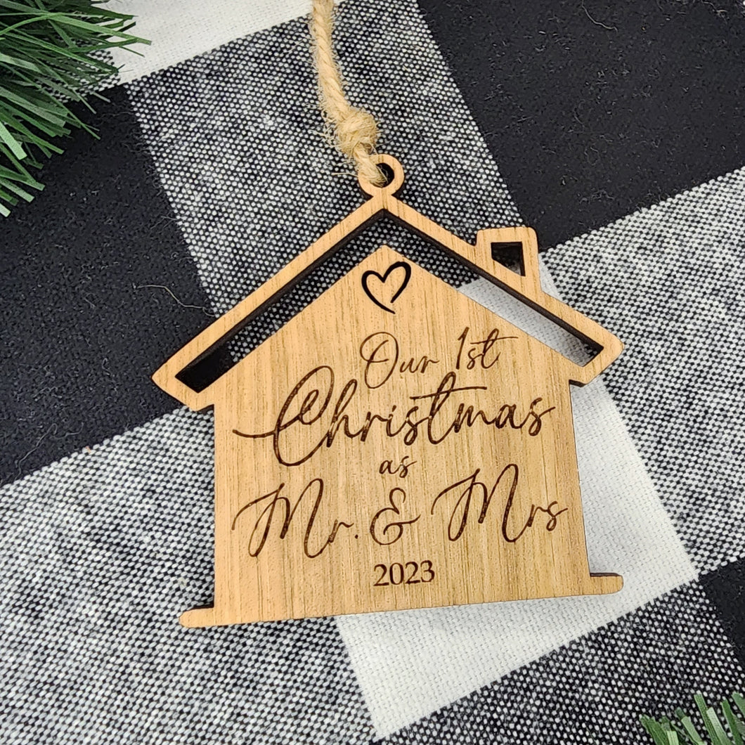 Our First Christmas as Mr. and Mrs. Personalized Ornament