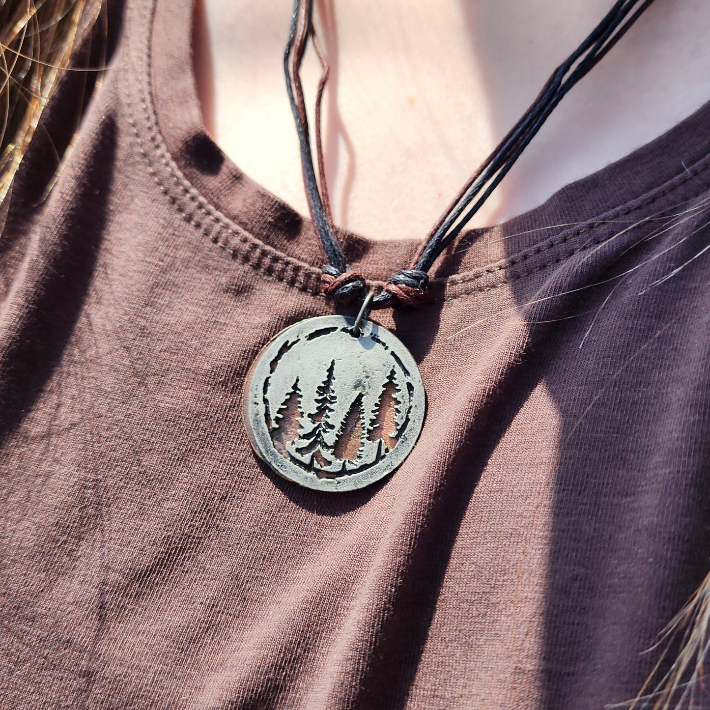 Rustic Tree Pewter Necklace