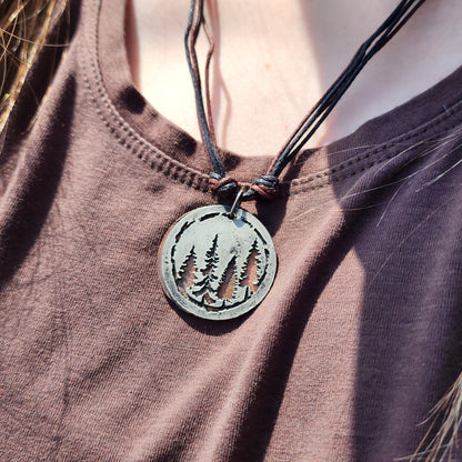 Rustic Tree Pewter Necklace