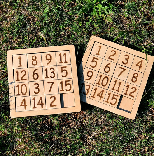 Wooden 15 number scrabble game