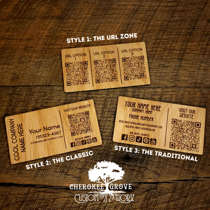 Font Style - Wooden Engraved Business Cards