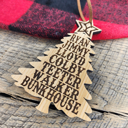 Bunkhouse Ornament, Ryan, Jimmy, Lloyd, Colby, Teeter, Walker, Bunkhouse