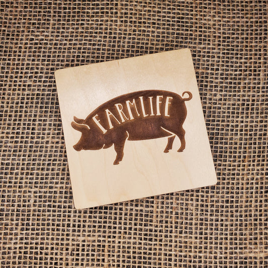 Farm Life (Pig) Coaster