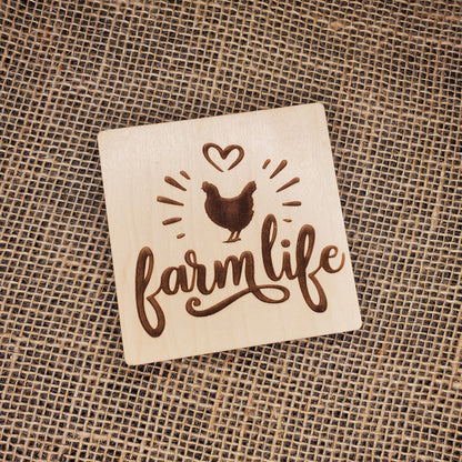 Farm Life Chicken Coaster