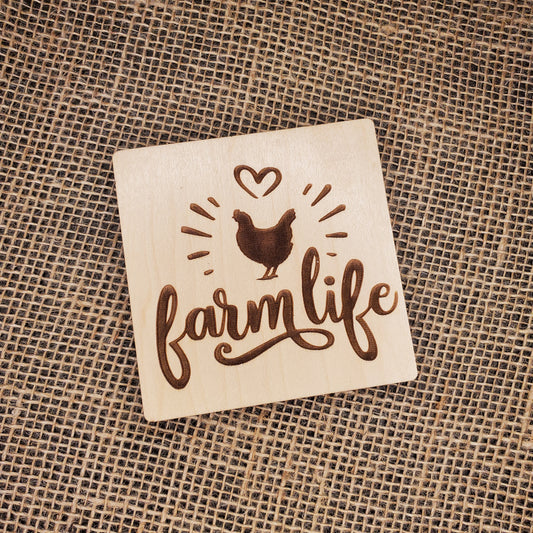 Farm Life Chicken Coaster