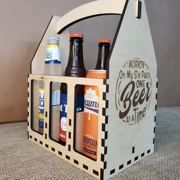 Six Pack Beer Caddy - Workin' On my Six Pack One Beer At A Time