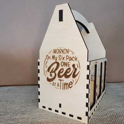 Six Pack Beer Caddy - Workin' On my Six Pack One Beer At A Time