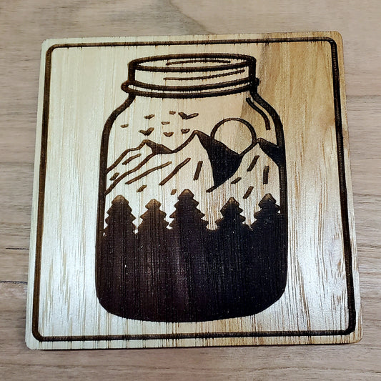 Mason Jar Mountains Coaster