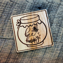 Load image into Gallery viewer, Bee Happy Honey Jar Coaster
