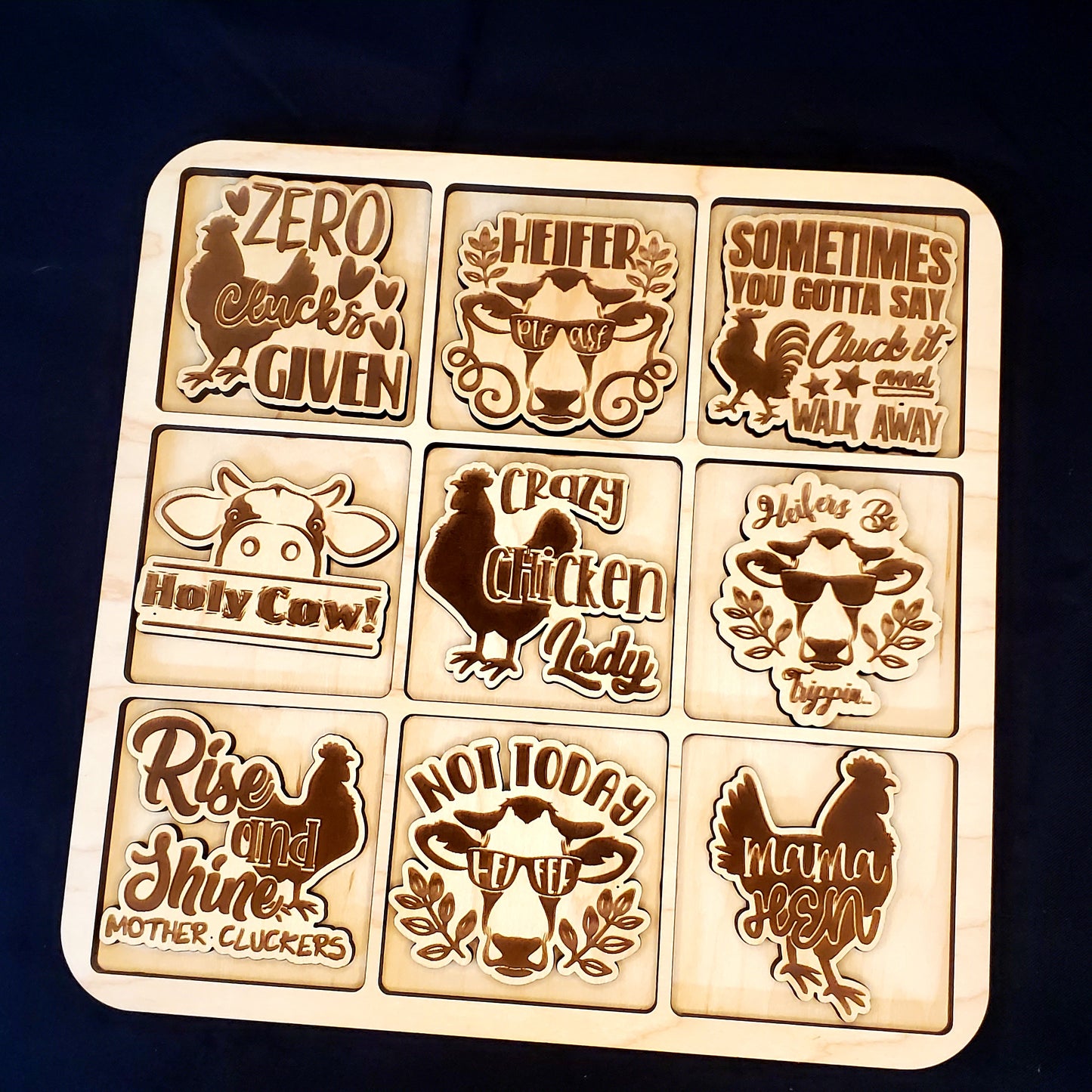Adult Tic-Tac-Toe Cows vs Chickens