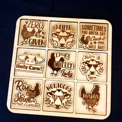Adult Tic-Tac-Toe Cows vs Chickens