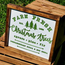 Load image into Gallery viewer, Farm Fresh Christmas Trees - Spruce Pine and Fir - Complimentary Cider and Hot Cocoa
