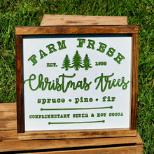 Load image into Gallery viewer, Farm Fresh Christmas Trees - Spruce Pine and Fir - Complimentary Cider and Hot Cocoa
