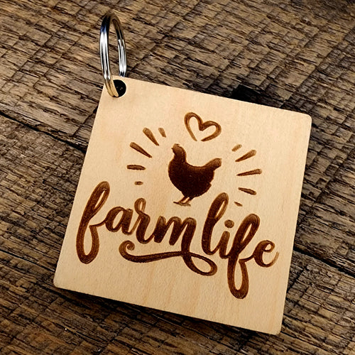 Chicken Farm Life Keychain