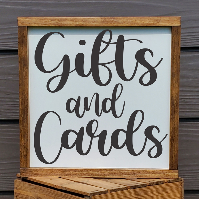 Gifts and Cards Cursive script text