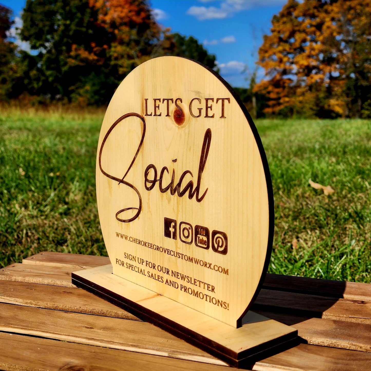 Lets Get Social Sign - Customize for your Business