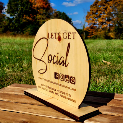 Lets Get Social Sign - Customize for your Business