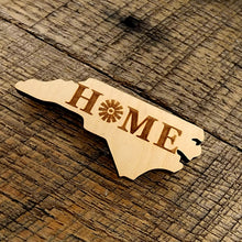 Load image into Gallery viewer, North Carolina Shaped Magnet with Home on product. O in Home is a windmill
