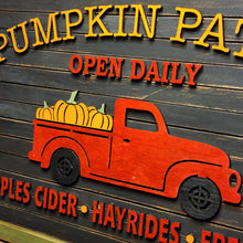 Load image into Gallery viewer, Pumpkin Patch Open Daily Apples Cider • Hayrides • Fresh Pies
