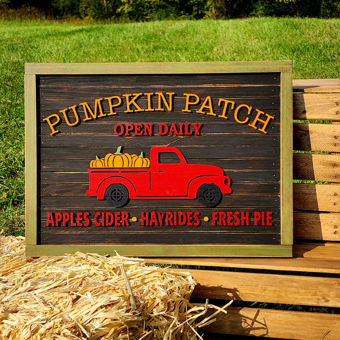 Pumpkin Patch Hay Bale Crate Outside