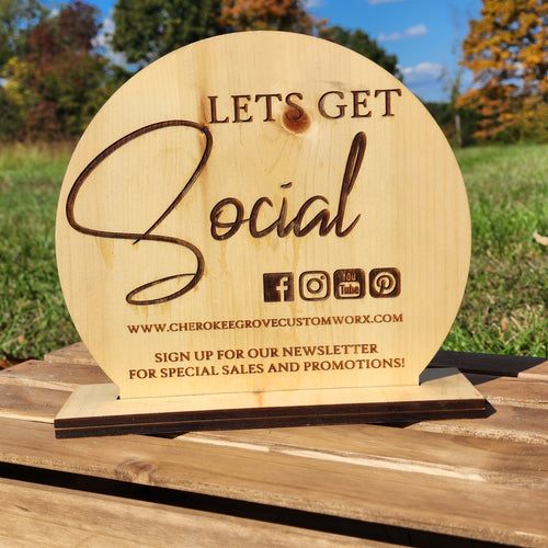 Lets Get Social Sign - Customize for your Business