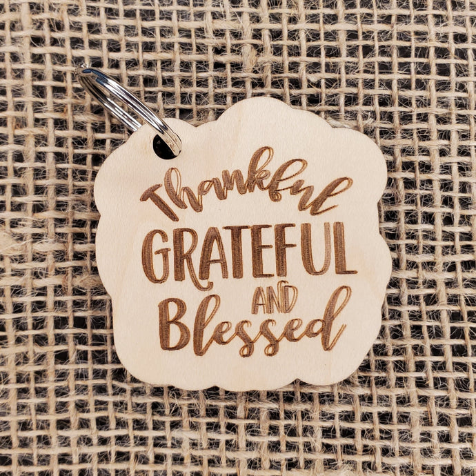 Thankful, Grateful and Blessed Keychain!