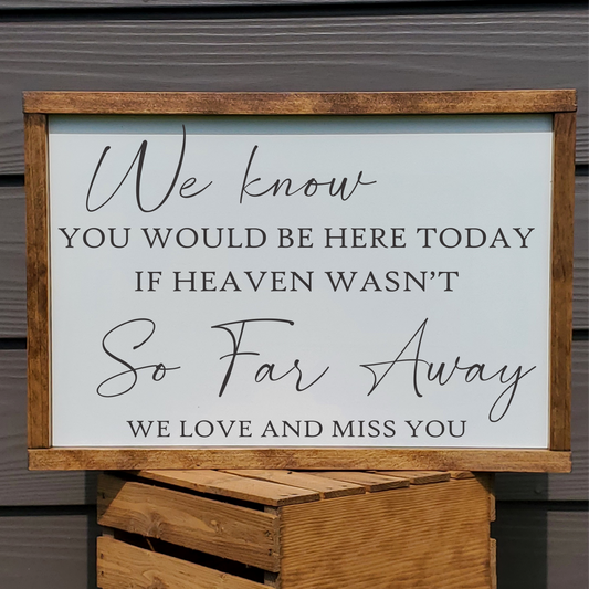 We know you would be here today if heaven wasn't so far away