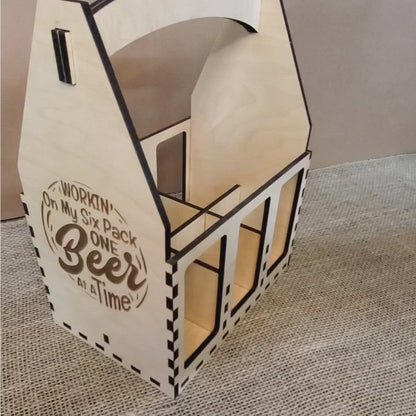 Six Pack Beer Caddy - Workin' On my Six Pack One Beer At A Time