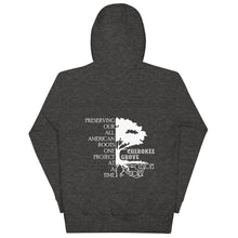 Load image into Gallery viewer, Preserving Our All American Roots One Project at a Time - Unisex Hoodie
