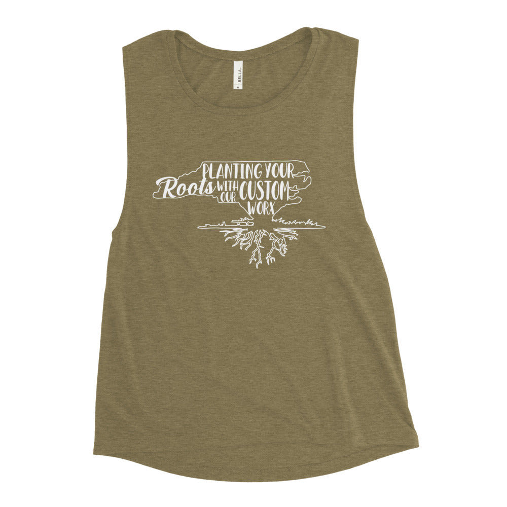 Planting Your Roots with our Custom Worx Ladies’ Muscle Tank – Cherokee ...